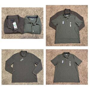 VAN HEUSEN Long Short Sleeve Buffalo Plaid Polo Shirt Preppy Casual LARGE READ